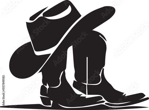 Cowboy Hat and Boots Silhouette