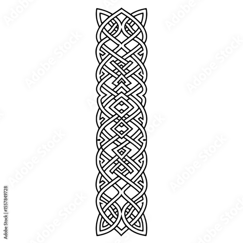 Intricate celtic line design in minimalistic black and white style  