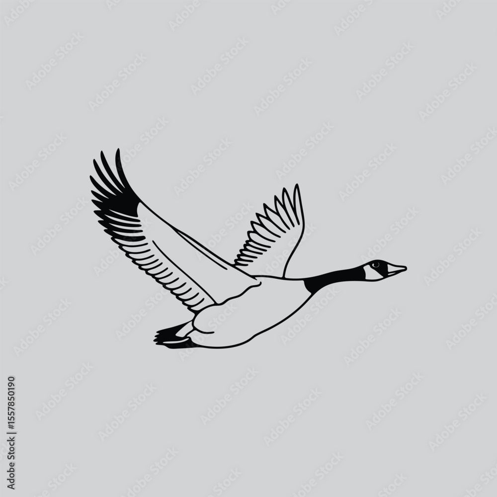 Obraz premium Goose Silhouette Logo Design