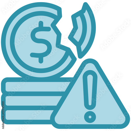 Asset Risk dual tone blue color, mini illustration icon. use for modern concept, print, UI, UX kit, web and app development. Vector related to risk management, business, finance.