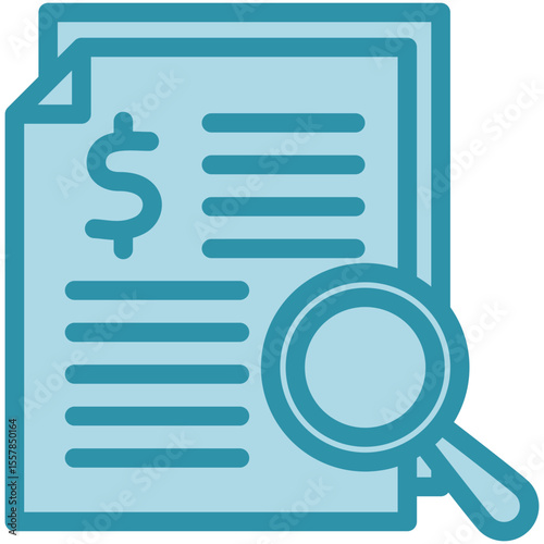 Audit Trail dual tone blue color, mini illustration icon. use for modern concept, print, UI, UX kit, web and app development. Vector related to risk management, business, finance.