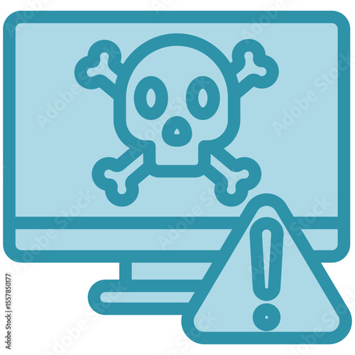 Breach Alert dual tone blue color, mini illustration icon. use for modern concept, print, UI, UX kit, web and app development. Vector related to risk management, business, finance.