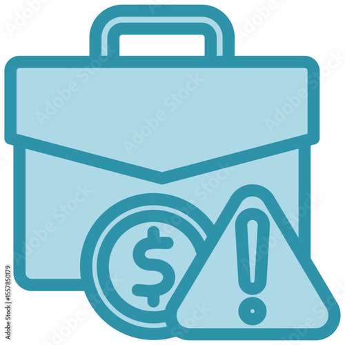 Business Risk dual tone blue color, mini illustration icon. use for modern concept, print, UI, UX kit, web and app development. Vector related to risk management, business, finance.