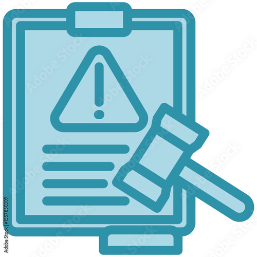 Liability Claim dual tone blue color, mini illustration icon. use for modern concept, print, UI, UX kit, web and app development. Vector related to risk management, business, finance.