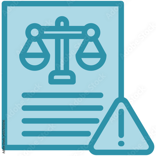 Legal Risk dual tone blue color, mini illustration icon. use for modern concept, print, UI, UX kit, web and app development. Vector related to risk management, business, finance.