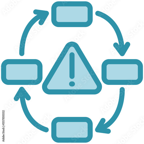 Mitigation Step dual tone blue color, mini illustration icon. use for modern concept, print, UI, UX kit, web and app development. Vector related to risk management, business, finance.