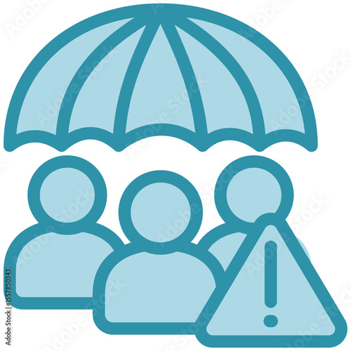 Prepare Team dual tone blue color, mini illustration icon. use for modern concept, print, UI, UX kit, web and app development. Vector related to risk management, business, finance.