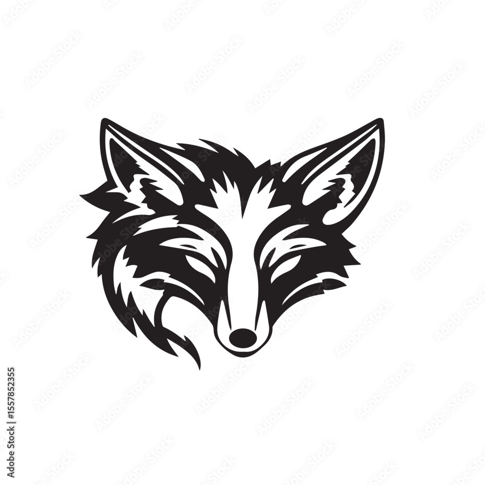 Fototapeta premium Fox head icon. Fox head silhouette. Fox head vector logo template concept illustration. Stylized fox logo.