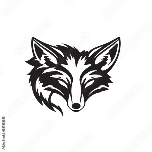 Fox head icon. Fox head silhouette. Fox head vector logo template concept illustration. Stylized fox logo.