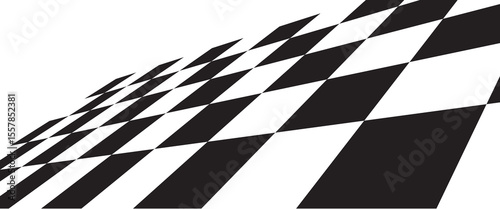 Floor in perspective with checkerboard texture. Empty chess board. Vector illustration.