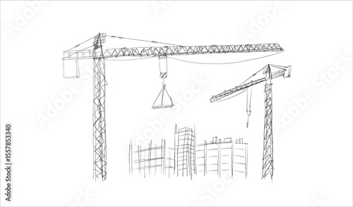 Building crane sketch