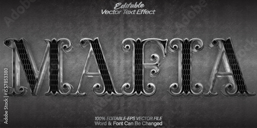 Mafıa Vector Text Effect Editable Alphabet Criminal Gangster Boss