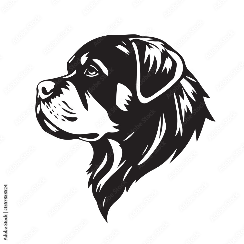 Fototapeta premium Dog silhouette on white background. Dog head icon. Dog logo. Dog Vector Design. 