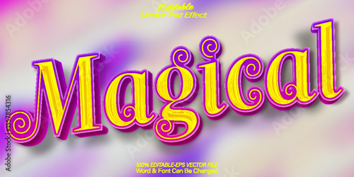 Magical Vector Text Effect Editable Alphabet Purple Fantasy Mystery Spiral Miracle