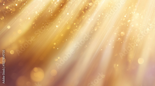 Golden Light Rays with Sparkling Bokeh Effect