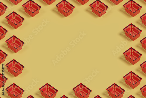 Foto Isometric pattern of a shopping basket with copy space