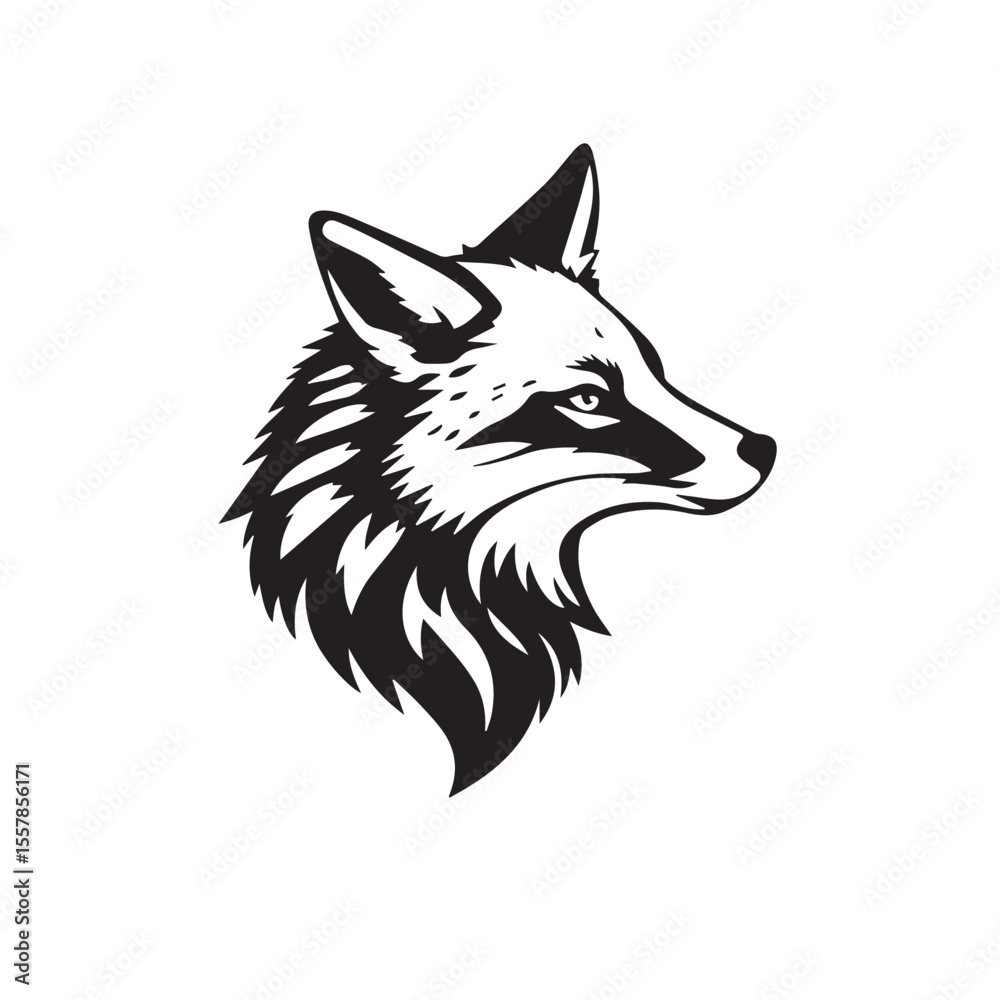 Obraz premium Fox head icon. Fox head silhouette. Fox head vector logo template concept illustration. Stylized fox logo.