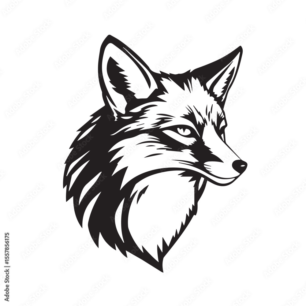 Fototapeta premium Fox head icon. Fox head silhouette. Fox head vector logo template concept illustration. Stylized fox logo.