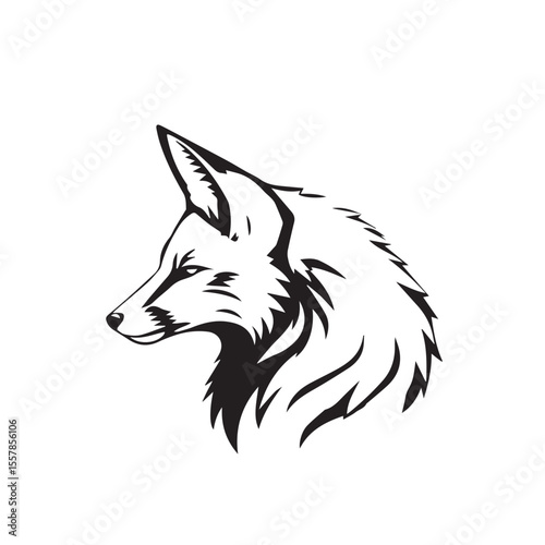 Fox head icon. Fox head silhouette. Fox head vector logo template concept illustration. Stylized fox logo.