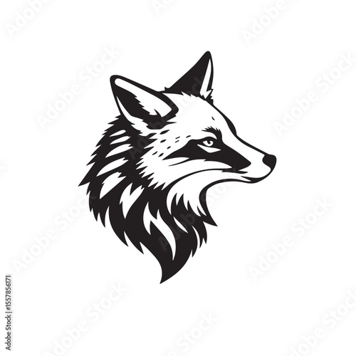 Fox head icon. Fox head silhouette. Fox head vector logo template concept illustration. Stylized fox logo.