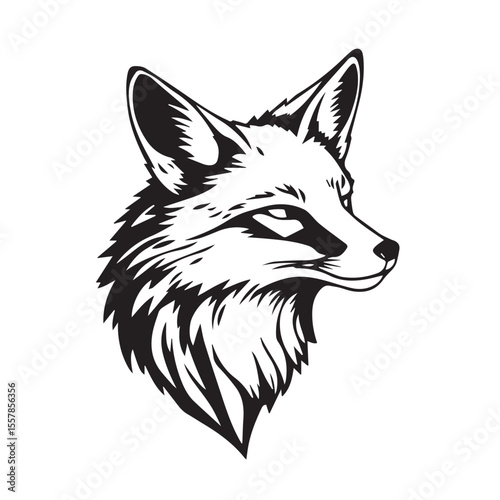 Fox head icon. Fox head silhouette. Fox head vector logo template concept illustration. Stylized fox logo.