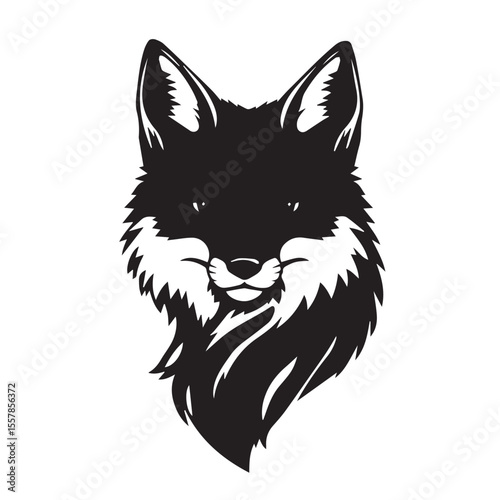 Fox head icon. Fox head silhouette. Fox head vector logo template concept illustration. Stylized fox logo.
