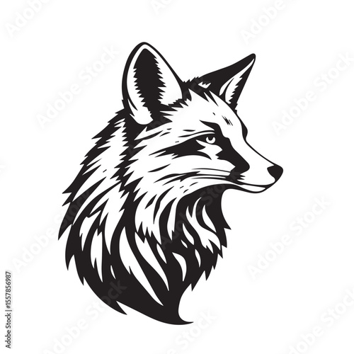 Fox head icon. Fox head silhouette. Fox head vector logo template concept illustration. Stylized fox logo.
