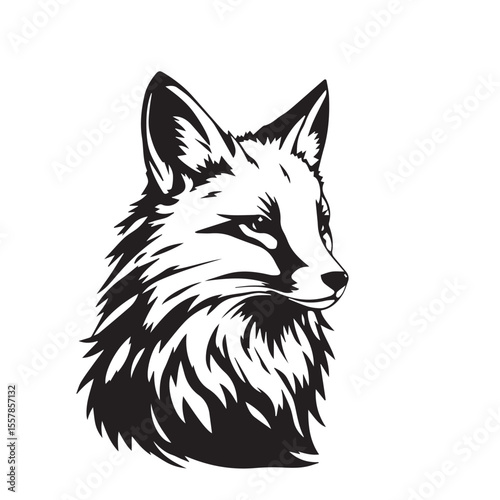 Fox head icon. Fox head silhouette. Fox head vector logo template concept illustration. Stylized fox logo.