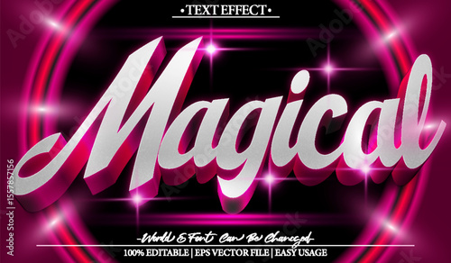 Magical Vector Text Effect Editable Alphabet Purple Fantasy Mystery Spiral Miracle