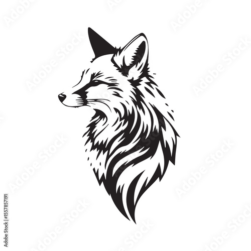 Fox head icon. Fox head silhouette. Fox head vector logo template concept illustration. Stylized fox logo.