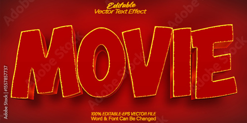 Movie Vector Text Effect Editable Alphabet Film Tv Cinema