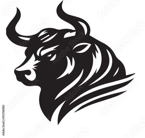 Bull Head Profile Silhouette