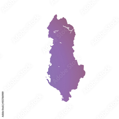 Map of Albania, sign silhouette. World Map Globe. Vector Illustration isolated on white background. Europe continent.