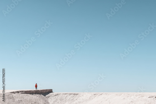 minimalist photograph of open pit mine in brazil at high noon