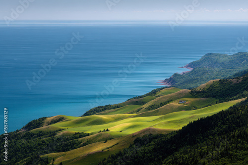 breathtaking summer landscape of lush meadows at bay of fundy showcasing beauty of nature