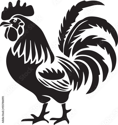 Black Rooster Silhouette