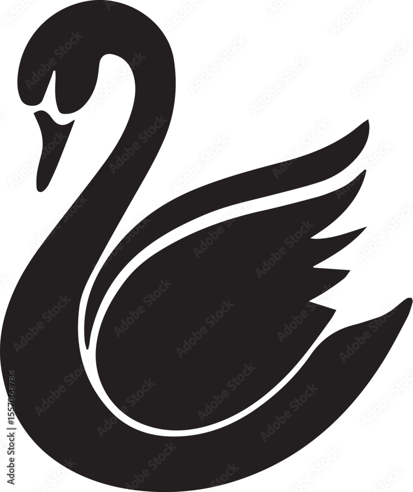 Fototapeta premium Elegant Swan Silhouette
