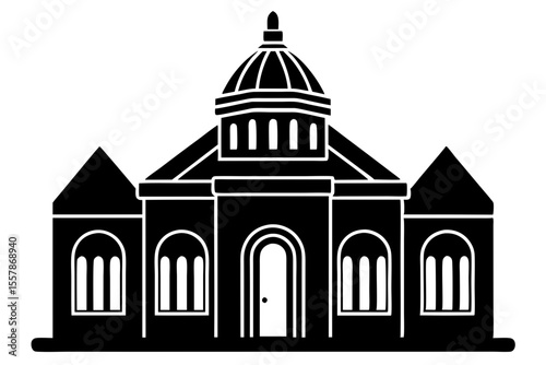 Synagogue Vector Design with Classic Building Features