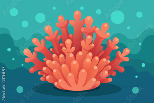 Underwater Scene Vector of Tiny Coral Polyps with Texture
