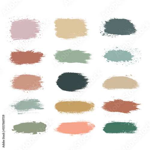 Brushes. Hand drawn painted strokes, box. Colorful texture paint frames. Grunge pen elements, marker shapes. Abstract brushes frames for text, banner for design.