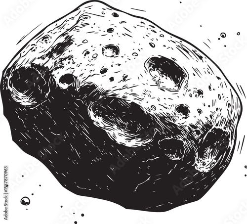 isolated vector illustration of nature stone meteorite	
