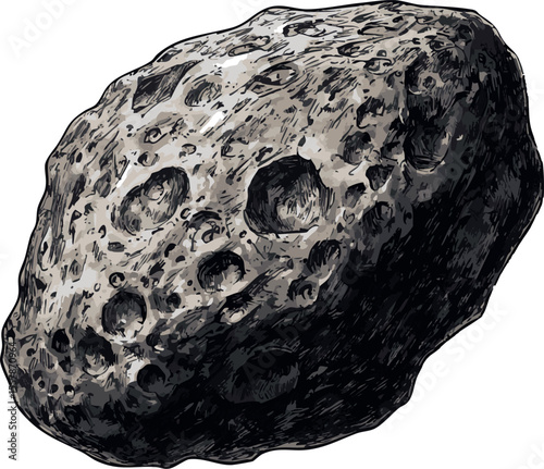 isolated vector illustration of nature stone meteorite	
