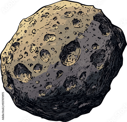 isolated vector illustration of nature stone meteorite	

