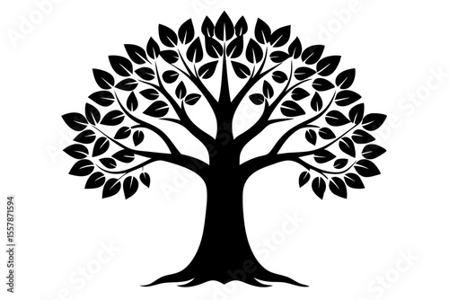 Sacred Bodhi Tree Vector Art for Meditation Themes