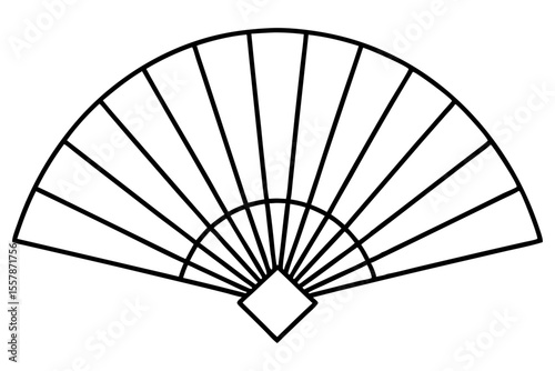 Traditional Japanese Fan Vector Art for Asian Themes