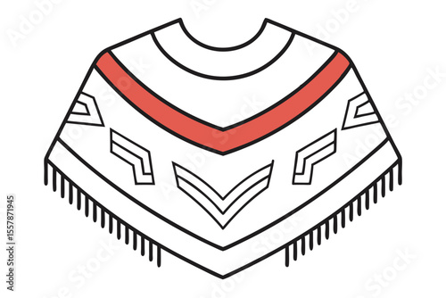 Colorful Poncho Design Vector for Cultural Fashion Graphics