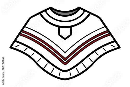 Hand-Drawn Poncho Vector Art for Traditional Outfit Designs