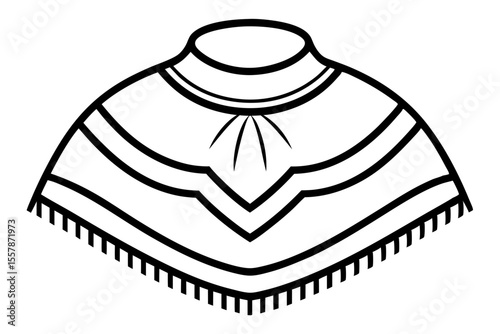 Traditional Mexican Poncho Vector Clothing Illustration