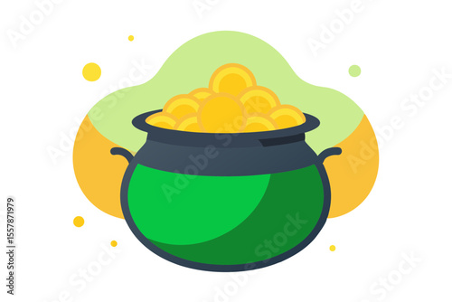 Magical Pot of Gold Clipart for Lucky St Patrick’s Themes