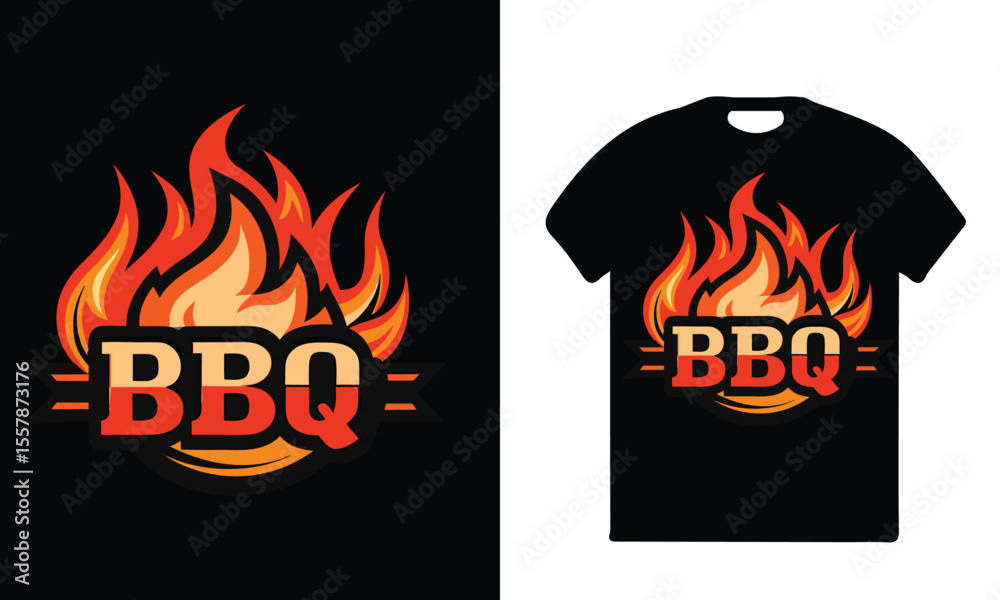 BBQ King of the Grill Retro T-Shirt Design.
BBQ King of the Grill Retro T-Shirt Design.